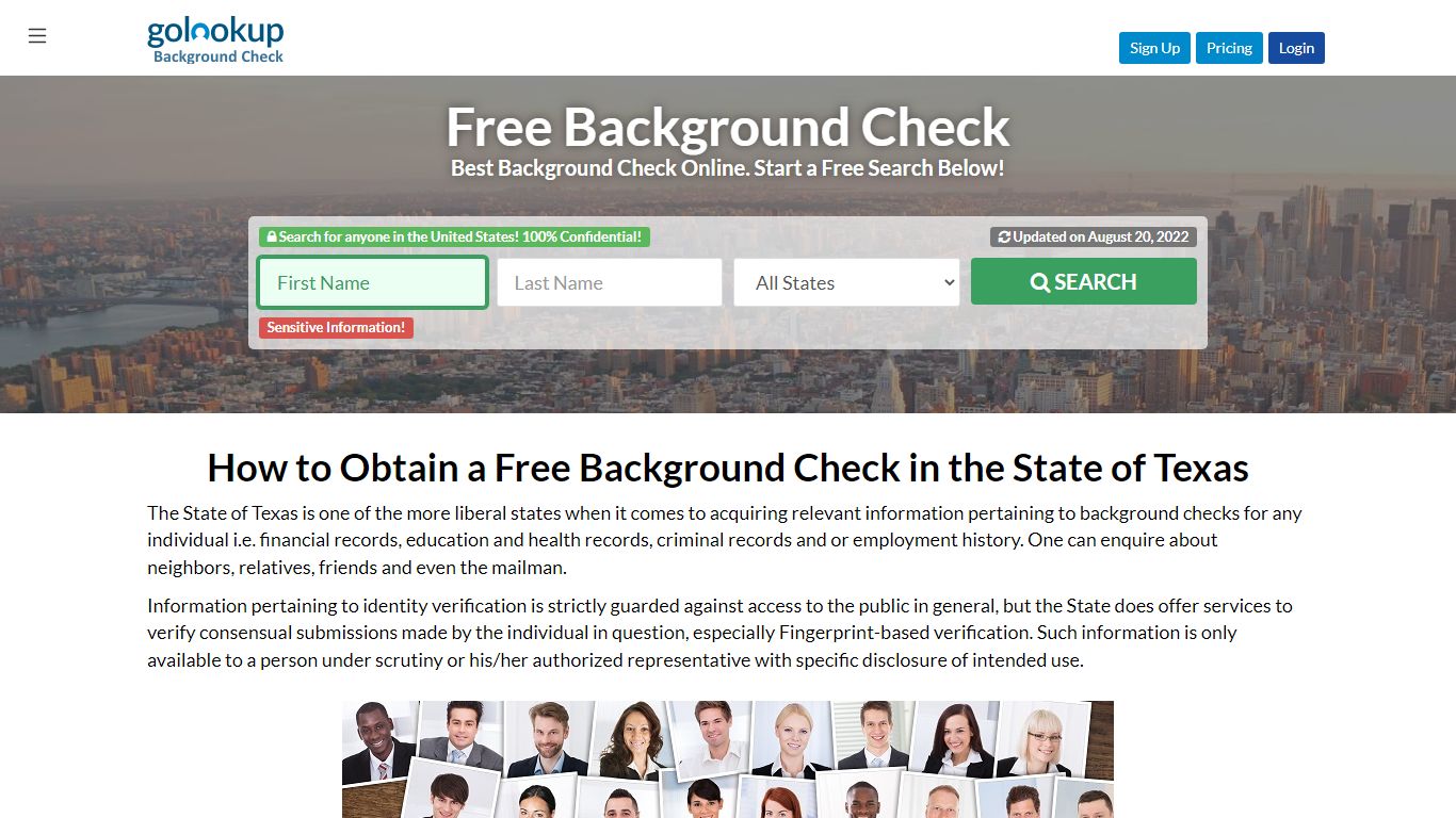 Texas Free Background Check, Free Background Check Texas - GoLookUp